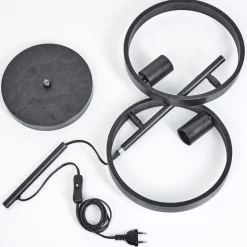 Lampe De Table Theareabarivat Anthracite, 2 Lumieres