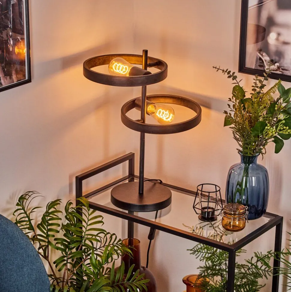 Lampe De Table Theareabarivat Anthracite, 2 Lumieres