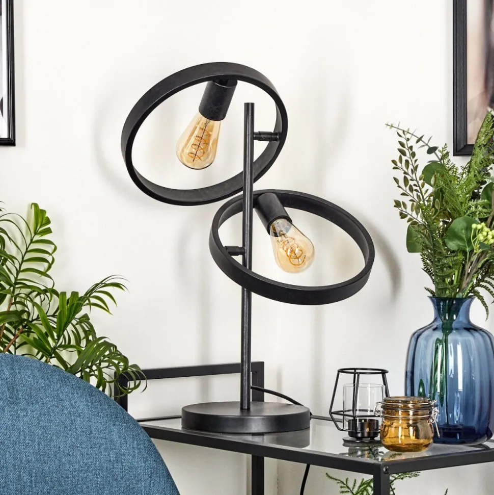 Lampe De Table Theareabarivat Anthracite, 2 Lumieres