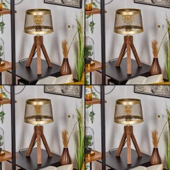 Lampe De Table Tomaca Laiton, Ecru, 1 Lumiere