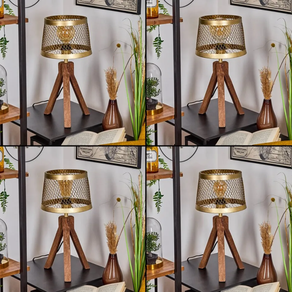 Lampe De Table Tomaca Laiton, Ecru, 1 Lumiere