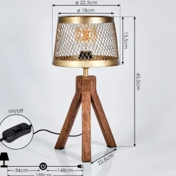 Lampe De Table Tomaca Laiton, Ecru, 1 Lumiere
