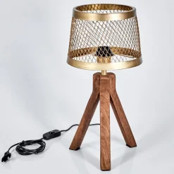 Lampe De Table Tomaca Laiton, Ecru, 1 Lumiere