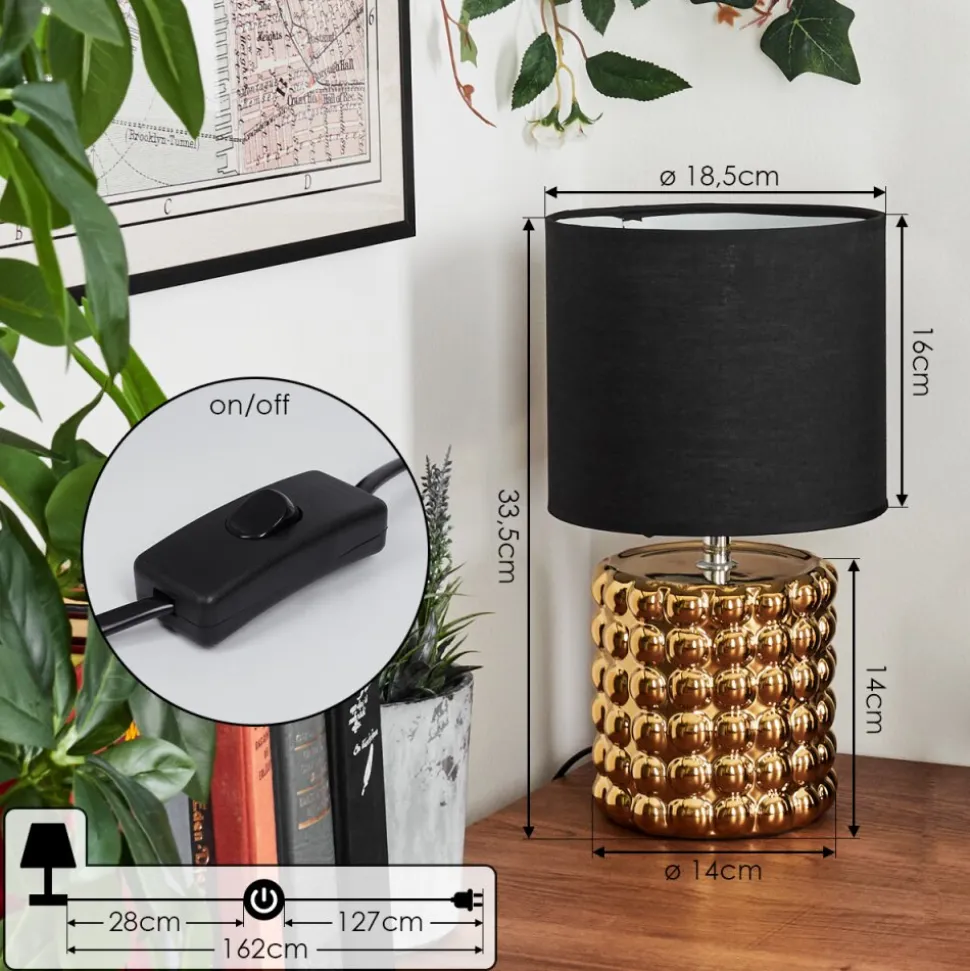 Lampe De Table Varam Or, 1 Lumiere