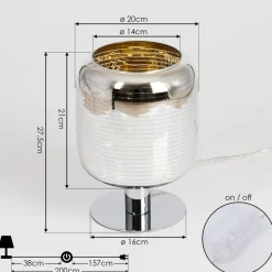 Lampe De Table Verasara Chrome, 1 Lumiere