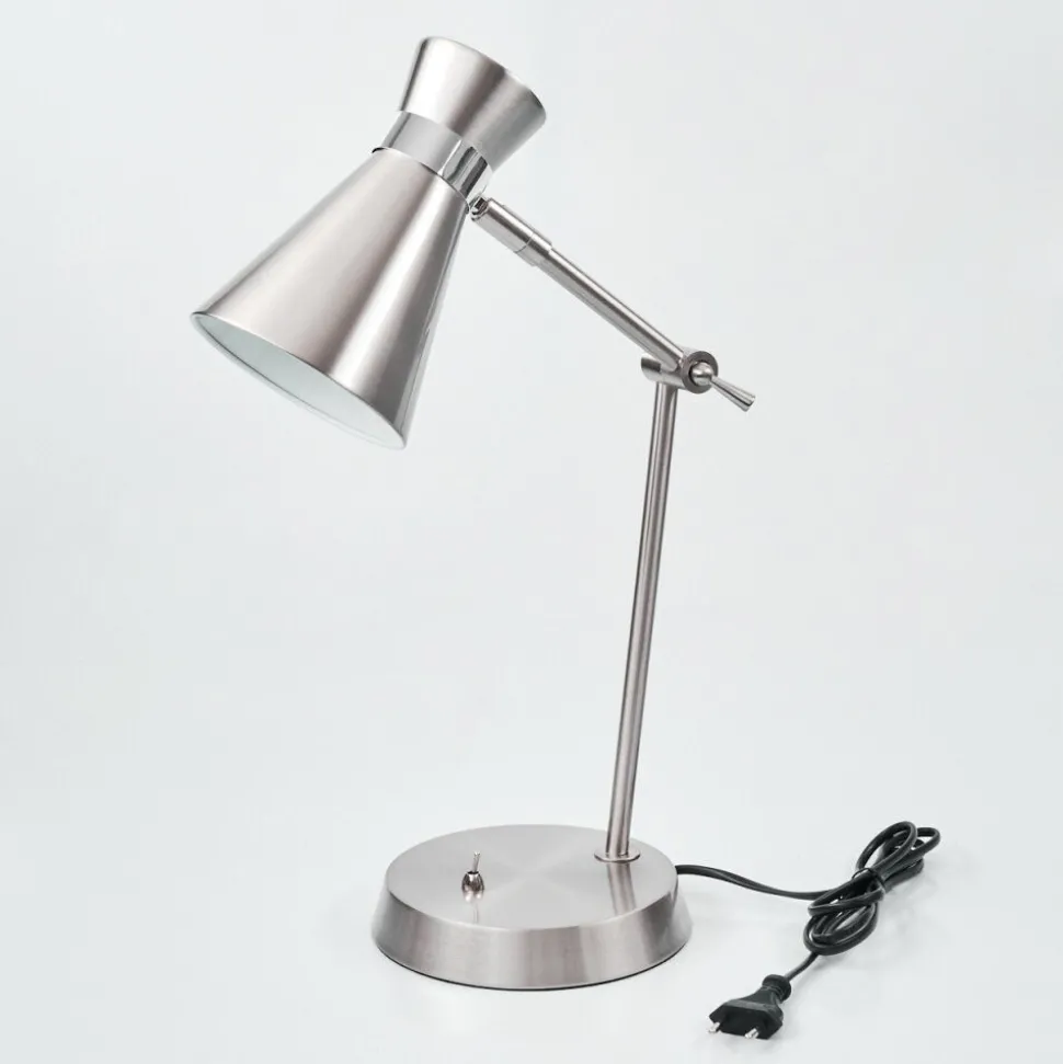 Lampe De Table Vijes Chrome, Nickel Mat, 1 Lumiere