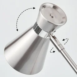 Lampe De Table Vijes Chrome, Nickel Mat, 1 Lumiere