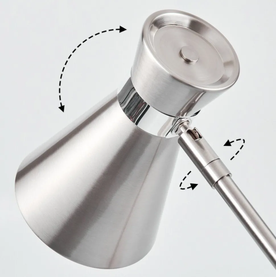 Lampe De Table Vijes Chrome, Nickel Mat, 1 Lumiere