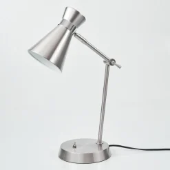 Lampe De Table Vijes Chrome, Nickel Mat, 1 Lumiere