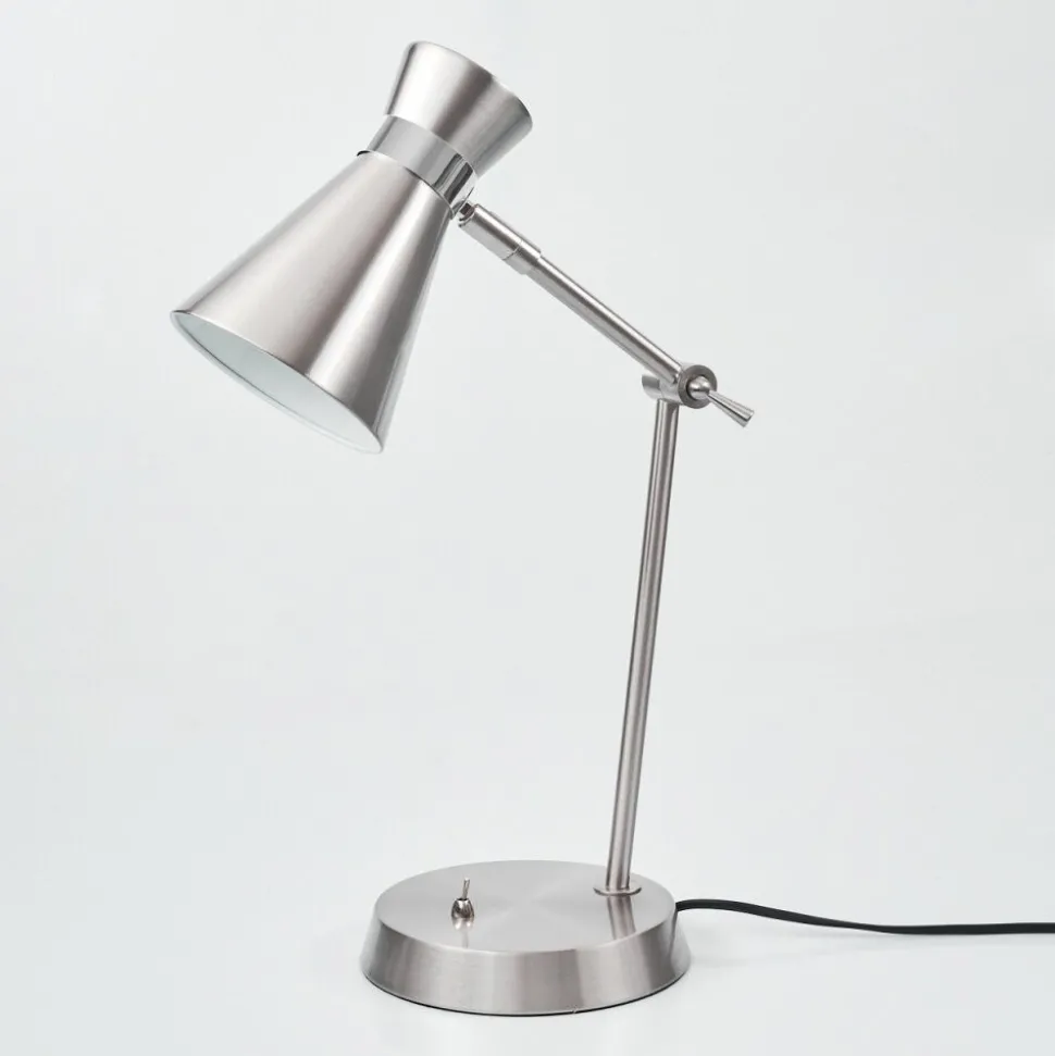 Lampe De Table Vijes Chrome, Nickel Mat, 1 Lumiere