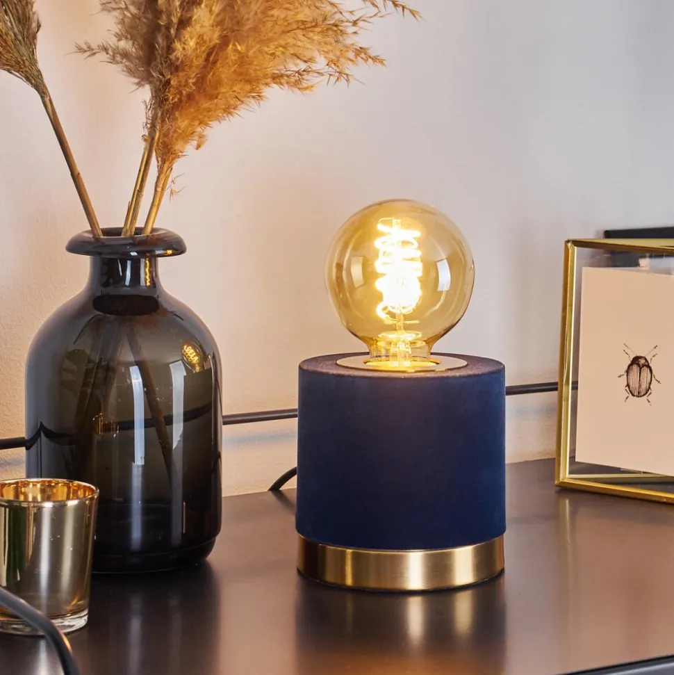 Lampe De Table Weruga Bleu, Or, 1 Lumiere