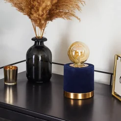 Lampe De Table Weruga Bleu, Or, 1 Lumiere