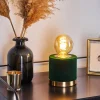 Lampe De Table Weruga Vert, Laiton, 1 Lumiere