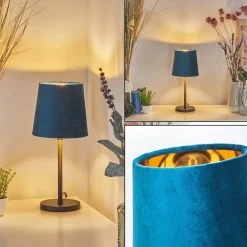 Lampe De Tablefrandina Bleu, Or, 1 Lumiere