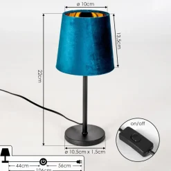 Lampe De Tablefrandina Bleu, Or, 1 Lumiere