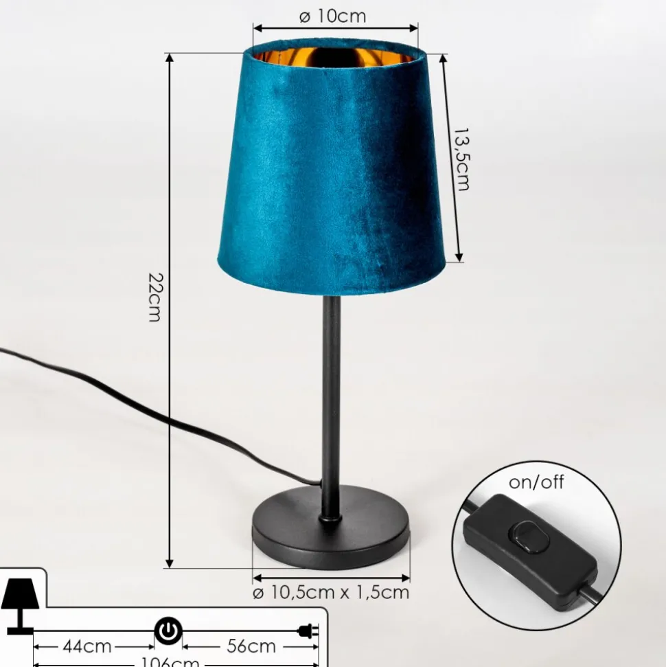 Lampe De Tablefrandina Bleu, Or, 1 Lumiere