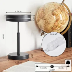 Lampe De Tablehuallilemu Led Noir, 1 Lumiere