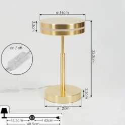 Lampe De Tablehuallilemu Led Laiton, 1 Lumiere