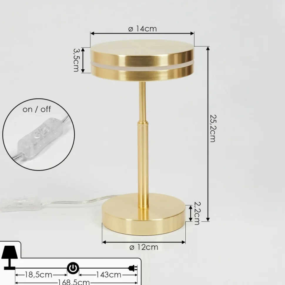 Lampe De Tablehuallilemu Led Laiton, 1 Lumiere