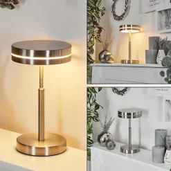 Lampe De Tablehuallilemu Led Nickel Mat, 1 Lumiere
