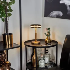 Lampe De Tablehuallilemu Led Vieux Laiton, 1 Lumiere