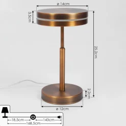 Lampe De Tablehuallilemu Led Vieux Laiton, 1 Lumiere