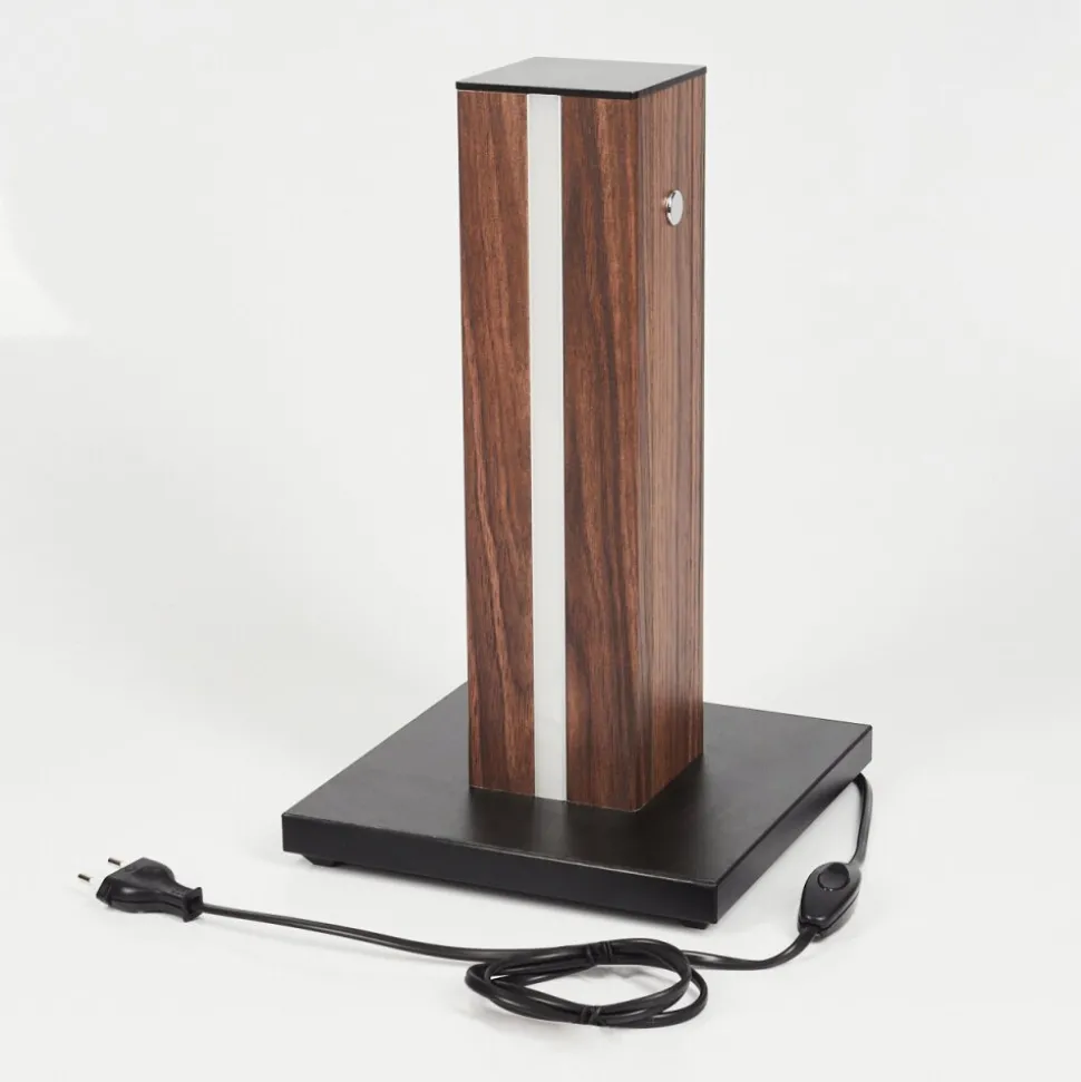 Lampe De Tablekyneton Led Bois Fonce, Noir, 1 Lumiere