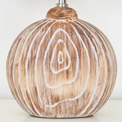 Lampe De Tablelahnus Brun, Couleur Bois, Blanc, 1 Lumiere