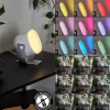 Lampe De Tableledo Argente, 1 Lumiere, Changeur De Couleurs