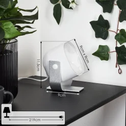 Lampe De Tableledo Argente, 1 Lumiere, Changeur De Couleurs