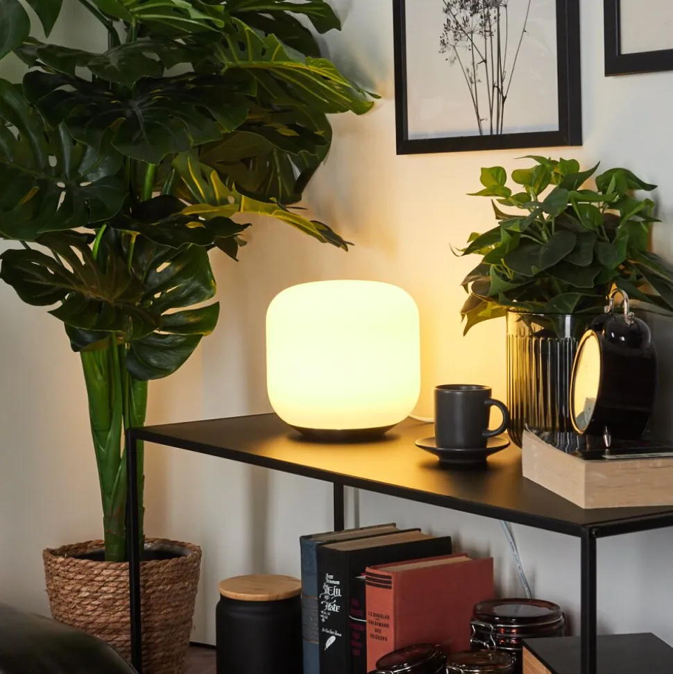 Lampe De Tableloural Led Nickel Mat, 1 Lumiere, Telecommandes, Changeur De Couleurs