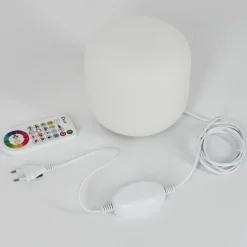 Lampe De Tableloural Led Nickel Mat, 1 Lumiere, Telecommandes, Changeur De Couleurs