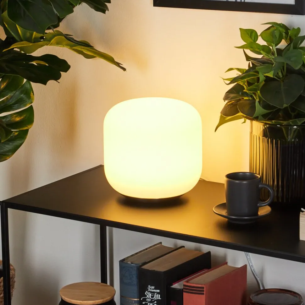 Lampe De Tableloural Led Nickel Mat, 1 Lumiere, Telecommandes, Changeur De Couleurs
