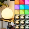 Lampe De Tableloural Led Nickel Mat, 1 Lumiere, Telecommandes, Changeur De Couleurs