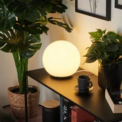 Lampe De Tableloural Led Nickel Mat, 1 Lumiere, Telecommandes, Changeur De Couleurs