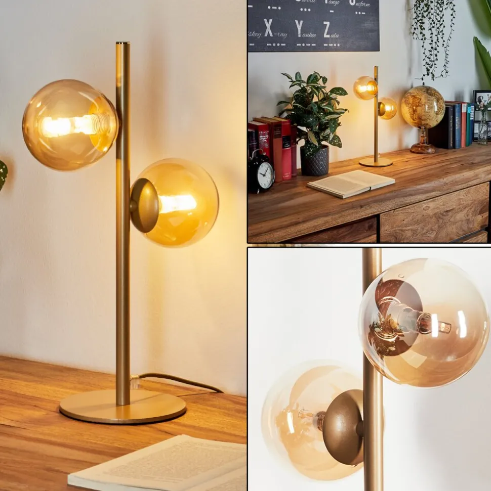 Lampe De Tableremaisnil Laiton, 2 Lumieres