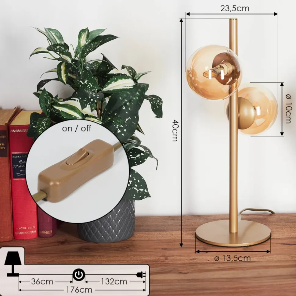 Lampe De Tableremaisnil Laiton, 2 Lumieres
