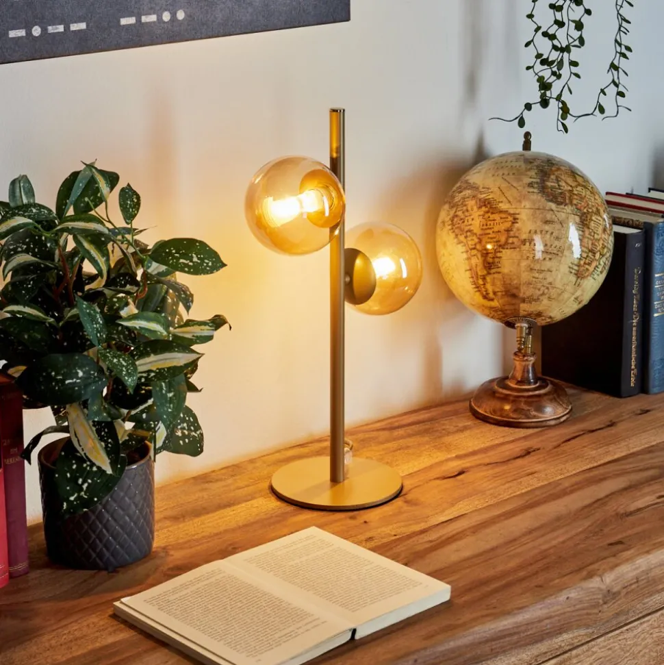 Lampe De Tableremaisnil Laiton, 2 Lumieres