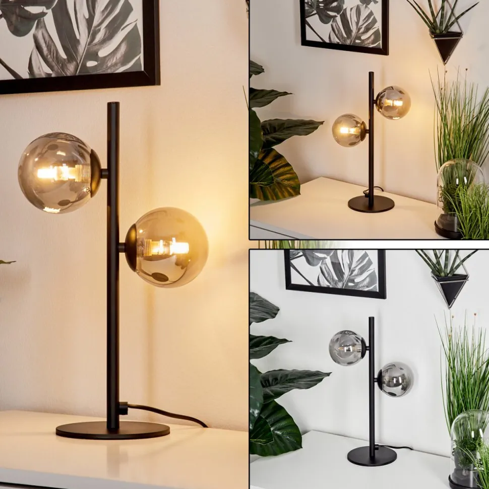 Lampe De Tableremaisnil Noir, 2 Lumieres