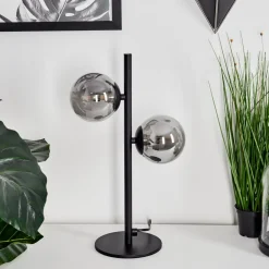 Lampe De Tableremaisnil Noir, 2 Lumieres