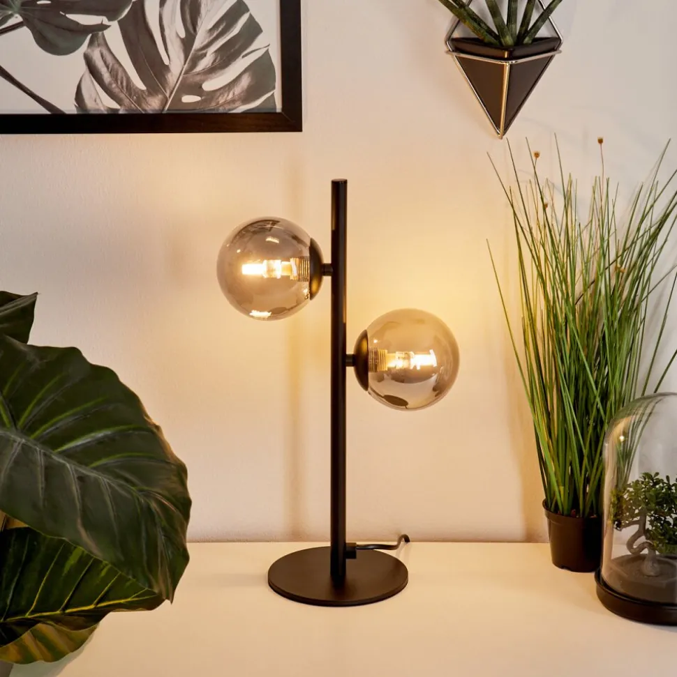 Lampe De Tableremaisnil Noir, 2 Lumieres