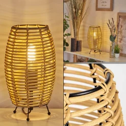 Lampe De Tablesepins Ecru, Noir, 1 Lumiere