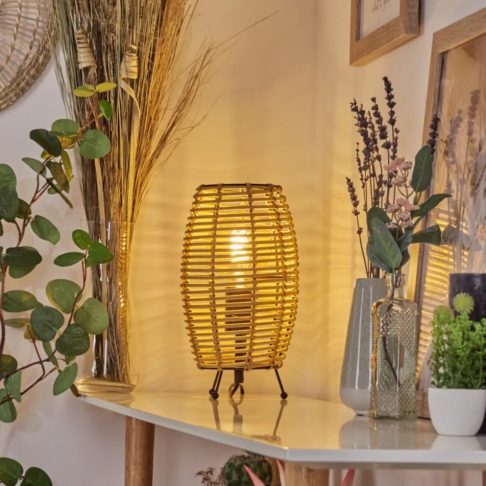Lampe De Tablesepins Ecru, Noir, 1 Lumiere