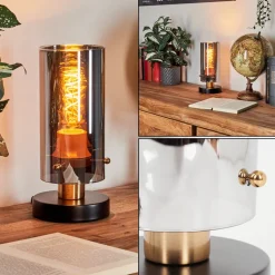 Lampe De Tablevaurois Laiton, Noir, 1 Lumiere