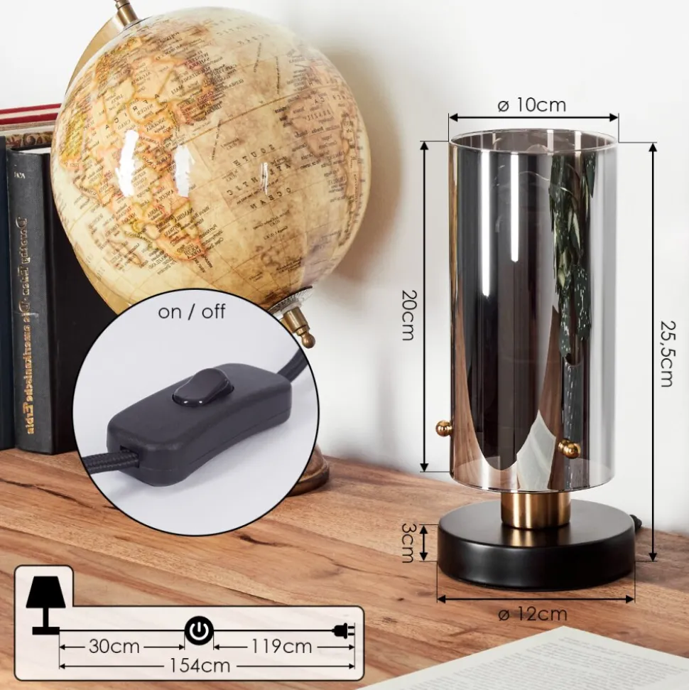 Lampe De Tablevaurois Laiton, Noir, 1 Lumiere
