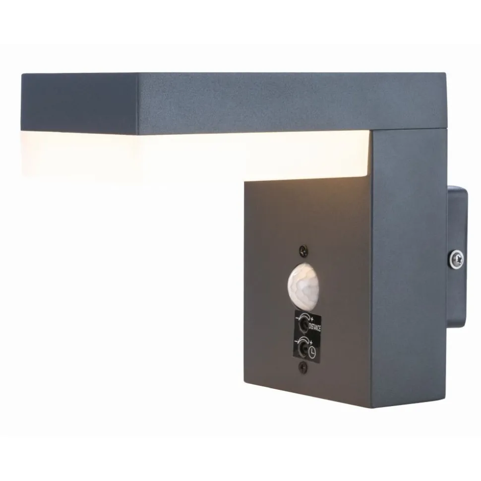 Lampe D'Exterieur Globo Viro Anthracite, 1 Lumiere, Detecteur De Mouvement