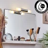 Lampe Miroir Morges Led Brun Fonce, Nickel Mat, 2 Lumieres