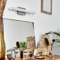 Lampe Miroir Morges Led Chrome, Blanc, 1 Lumiere