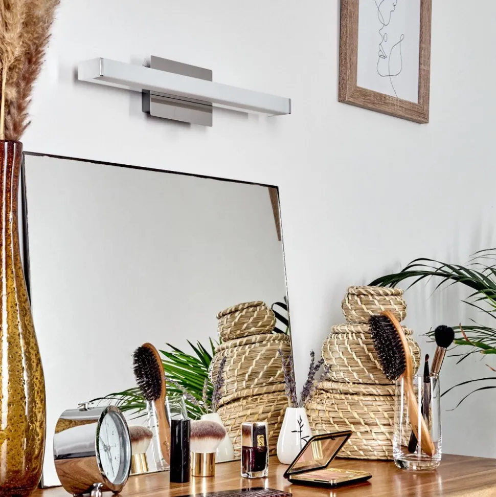 Lampe Miroir Morges Led Chrome, Blanc, 1 Lumiere