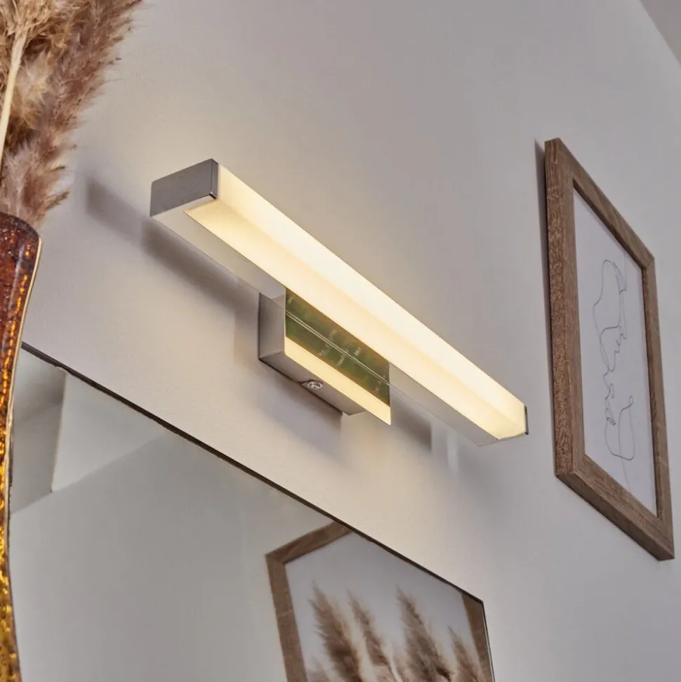 Lampe Miroir Morges Led Chrome, Blanc, 1 Lumiere